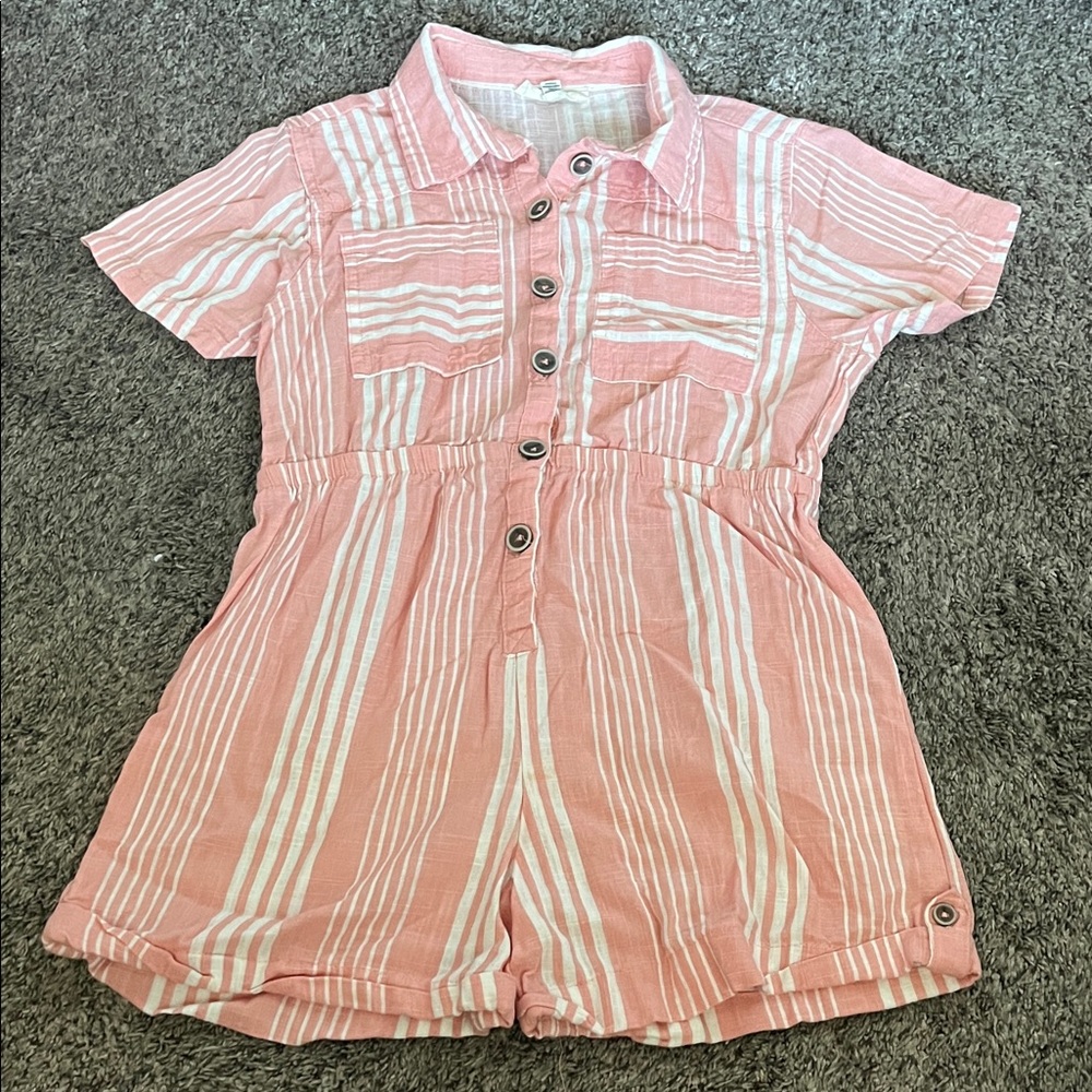 Pink Striped Kids Romper